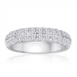 Round Diamond 2 Row French Pavé Band