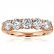 Round Diamond 5 Stone Shared Prong Band