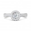 FlyerFit® 18K White Gold Channel and Shared Prong Engagement Ring