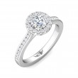 FlyerFit® 18K White Gold Channel and Shared Prong Engagement Ring