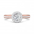 FlyerFit® 18K Pink Gold Shank And White Gold Top Channel and Shared Prong Engagement Ring