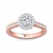 FlyerFit® 18K Pink Gold Shank And White Gold Top Channel and Shared Prong Engagement Ring