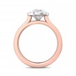 FlyerFit® 18K Pink Gold Shank And White Gold Top Channel and Shared Prong Engagement Ring