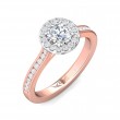 FlyerFit® 18K Pink Gold Shank And White Gold Top Channel and Shared Prong Engagement Ring