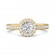 FlyerFit® 18K Yellow Gold Channel and Shared Prong Engagement Ring