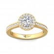 FlyerFit® 18K Yellow Gold Channel and Shared Prong Engagement Ring