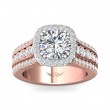 FlyerFit® 18K Pink Gold Shank And White Gold Top Encore Engagement Ring