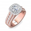 FlyerFit® 18K Pink Gold Shank And White Gold Top Encore Engagement Ring