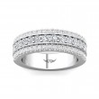 FlyerFit® Platinum Micropave Cutdown Wedding Band