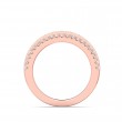 FlyerFit® 18K Pink Gold Micropave Cutdown Wedding Band