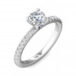 FlyerFit® 14K White Gold Micropave Engagement Ring