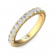 FlyerFit® 14K Yellow Gold Micropave Cutdown Wedding Band