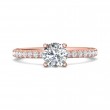 FlyerFit® 14K Pink Gold Micropave Engagement Ring