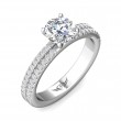 FlyerFit® Platinum Micropave Engagement Ring