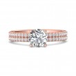 FlyerFit® 18K Pink Gold Micropave Engagement Ring