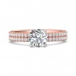 FlyerFit® 14K Pink Gold Shank And White Gold Top Micropave Engagement Ring