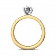 FlyerFit® 18K Yellow Gold Shank And White Gold Top Micropave Engagement Ring