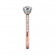 FlyerFit® 14K Pink Gold Shank And White Gold Top Micropave Engagement Ring