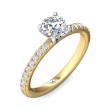 FlyerFit® 18K Yellow Gold Shank And White Gold Top Micropave Engagement Ring