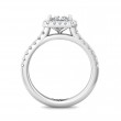 FlyerFit® 18K White Gold Micropave Halo Engagement Ring