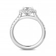 FlyerFit® 18K White Gold Micropave Halo Engagement Ring