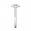 FlyerFit® 18K White Gold Micropave Halo Engagement Ring