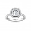 FlyerFit® Platinum Micropave Halo Engagement Ring