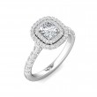 FlyerFit® Platinum Micropave Halo Engagement Ring