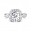 FlyerFit® 14K White Gold Micropave Halo Engagement Ring