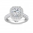 FlyerFit® 14K White Gold Micropave Halo Engagement Ring