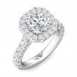 FlyerFit® 14K White Gold Micropave Halo Engagement Ring