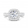 FlyerFit® Platinum Micropave Halo Engagement Ring