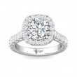 FlyerFit® Platinum Micropave Halo Engagement Ring