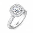 FlyerFit® Platinum Micropave Halo Engagement Ring