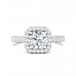 FlyerFit® 14K White Gold Micropave Halo Engagement Ring