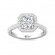 FlyerFit® 14K White Gold Micropave Halo Engagement Ring