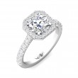 FlyerFit® 14K White Gold Micropave Halo Engagement Ring