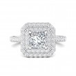 FlyerFit® Platinum Micropave Halo Engagement Ring