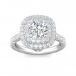 FlyerFit® 14K White Gold Micropave Halo Engagement Ring