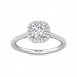 FlyerFit® 14K White Gold Micropave Halo Engagement Ring