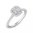 FlyerFit® 14K White Gold Micropave Halo Engagement Ring