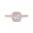 FlyerFit® 18K Pink Gold Micropave Halo Engagement Ring