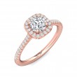 FlyerFit® 18K Pink Gold Micropave Halo Engagement Ring