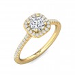 FlyerFit® 14K Yellow Gold Micropave Halo Engagement Ring