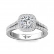 FlyerFit® 14K White Gold Split Shank Engagement Ring