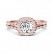 FlyerFit® 18K Pink Gold Split Shank Engagement Ring