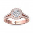 FlyerFit® 18K Pink Gold Split Shank Engagement Ring