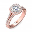 FlyerFit® 18K Pink Gold Split Shank Engagement Ring