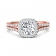 FlyerFit® 18K Pink Gold Shank And White Gold Top Split Shank Engagement Ring