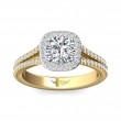 FlyerFit® 18K Yellow Gold Shank And White Gold Top Split Shank Engagement Ring